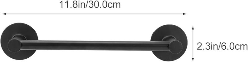 Black Alloy Wall Mounted Bathroom Towel Rack Heavy Duty Adhesive Holder Space Saving Storage - Image 2